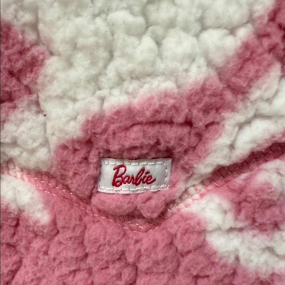 Wrangler x Barbie Pink and White Full Zip Fleece Girls Jacket Sz XL - Picture 6 of 10